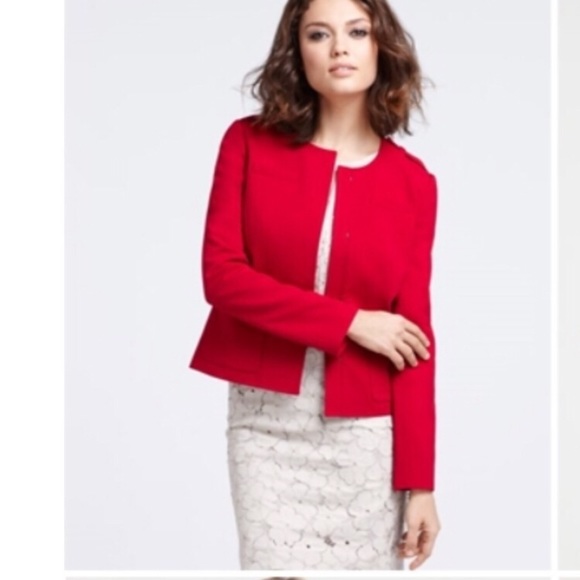 Ann Taylor Jackets & Blazers - Ann taylor chili pepper jewel neck jacket blazer
